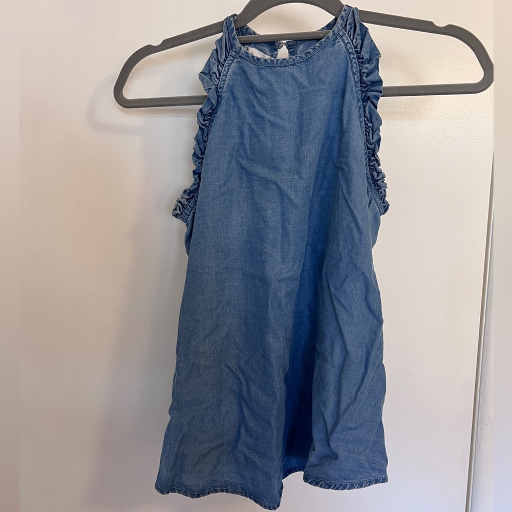 Altar’d State Chambray Ruffle Tank - Picture 3 of 4